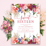 Petal Perfection Sweet Sixteen Invitation<br><div class="desc">These invitations feature a stunning floral design that adds a touch of elegance and femininity to any sweet sixteen celebration. Our invitations are sure to impress your guests and set the tone for a memorable event. Whether you're planning a small gathering or a grand celebration, these floral sweet sixteen birthday...</div>