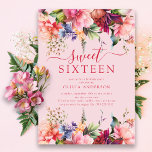Petal Perfection Sweet Sixteen Invitation<br><div class="desc">These invitations feature a stunning floral design that adds a touch of elegance and femininity to any sweet sixteen celebration. Our invitations are sure to impress your guests and set the tone for a memorable event. Whether you're planning a small gathering or a grand celebration, these floral sweet sixteen birthday...</div>
