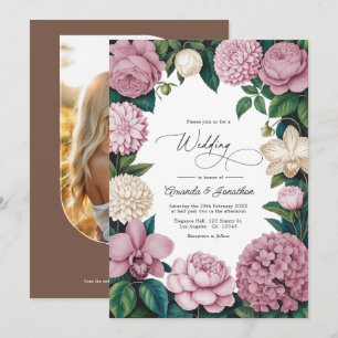 Petal Pink, Ballet Rose & Soft Linen Wedding Invitation