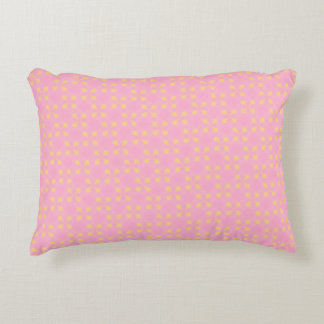 Petal Pop – Pink & Gold Seamless Geometric Pattern Accent Pillow