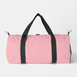 Petal Pop – Pink & Gold Seamless Geometric Pattern Duffle Bag