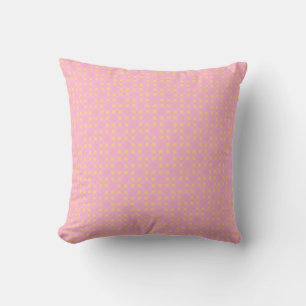 Petal Pop – Pink & Gold Seamless Geometric Pattern Throw Pillow