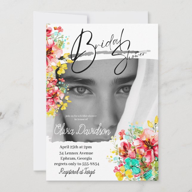 Petal Port Garden Bridal Shower Invitation (Front)
