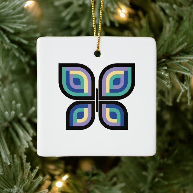Petal Prism Butterfly Ceramic Ornament (Tree)