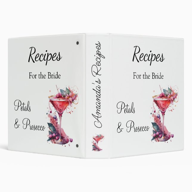 Petal Prosecco Floral Bridal Shower Recipe Book  Binder (Background)