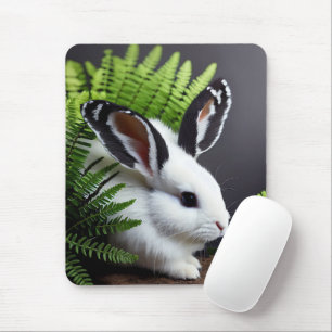Petal The Black And White Bunny, Mousepad