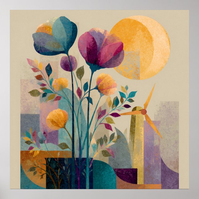 Pétales à vent - Poster Solarpunk (Devant)