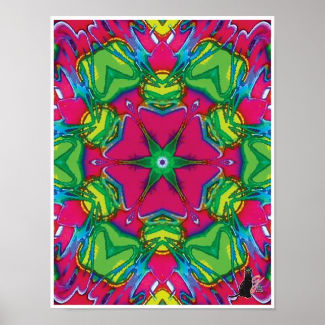 Pétales Cinétique Collage Kaleidoscope Poster (Devant)