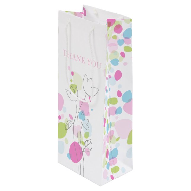 Pétales Confetti mariage merci sac à vin (Devant Angle)