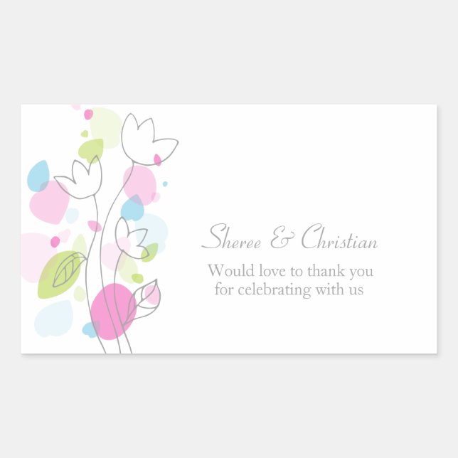 Pétales de fleurs Confetti mariage merci sticker (Devant)