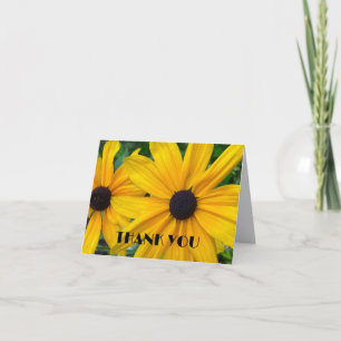 Pétales de fleurs jaunes cartes de remerciements