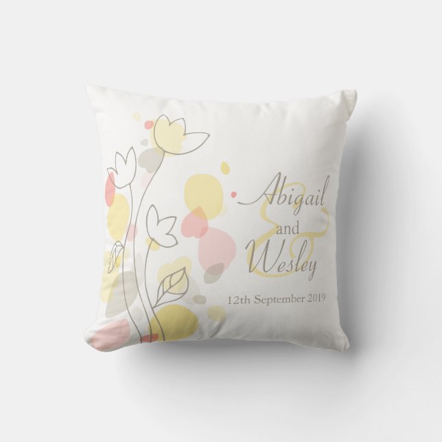 Pétales de fleurs modernes graphiques coussin mari (Recto)