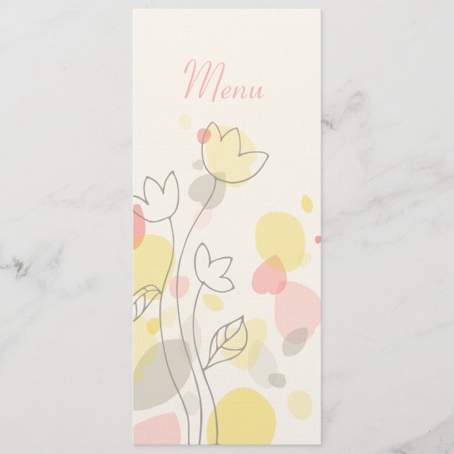 Pétales de fleurs modernes graphiques menu dîner m (Devant)