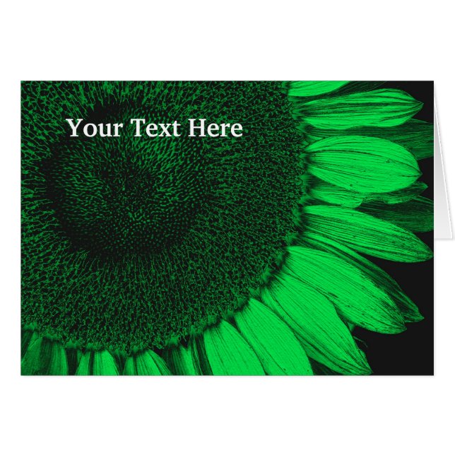 Pétales de tournesol vert Carte photo d'art floral (Devant horizontal)