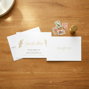 Pétales d'effet or enregistrer la carte de date