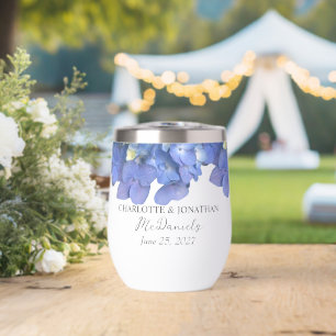 Pétales d'hortensia bleus Mariage Noms personnalis