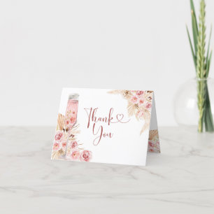 Pétales en bois rose et carte pliée Prosecco