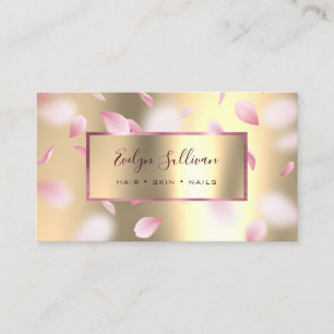 Pétales roses Faux Gold Foil Carte de visite