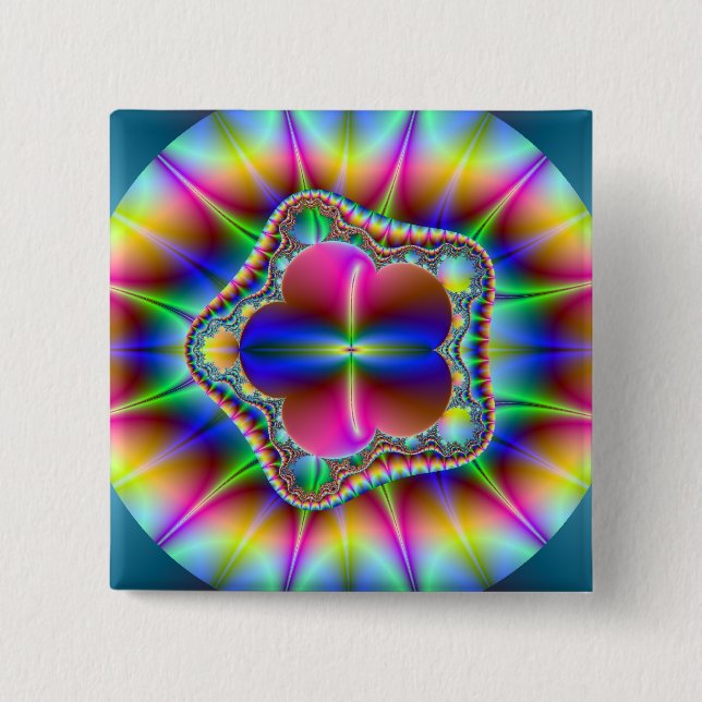 Petals 2 Inch Square Button (Front)