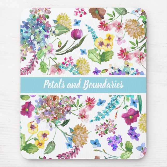 Petals and Boundaries florals for empowered women Mouse Pad (Front)