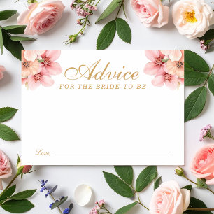 Petals and Prosecco Bridal Shower Advice for Bride Enclosure Card