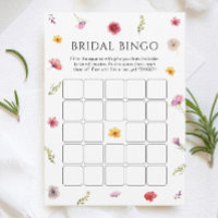 Petals and Prosecco Bridal Shower Bingo Game Card