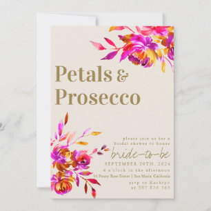 Petals and Prosecco Bridal Shower Invitation