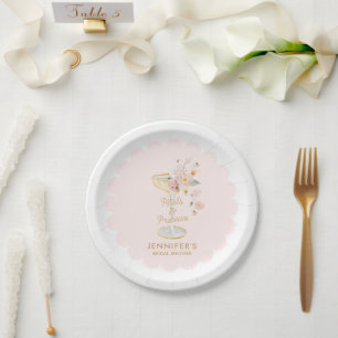 Petals and Prosecco Bridal Shower Personalized Paper Plate