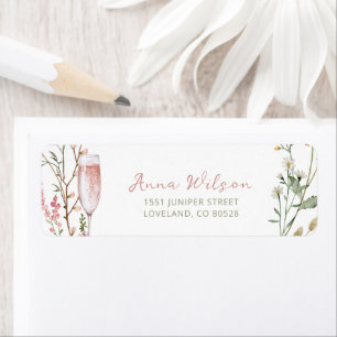 Petals and Prosecco Bridal Shower Return Address