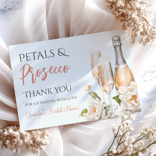 Petals and Prosecco Bridal Shower Thank You Card