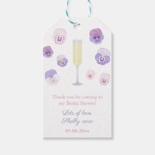 Petals And Prosecco Bridal Shower Thank You Favour Gift Tags