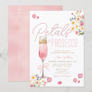 Petals and Prosecco Brunch Bridal Shower  Invitation