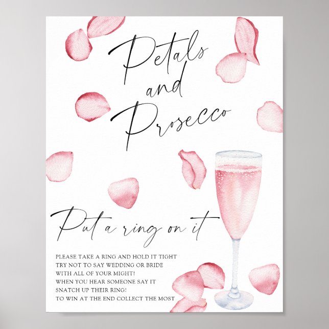 Petals and Prosecco - put a ring on it game Poster (Front)