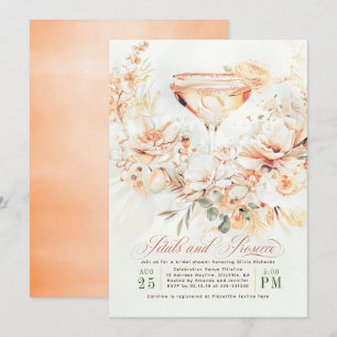 Petals and Prosecco Terracotta Boho Bridal Shower Invitation