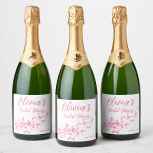 Petals and Prosecco Wedding Bridal Shower Sparkling Wine Label