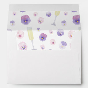 Petals And Prosecco Wedding Shower Return Address Envelope