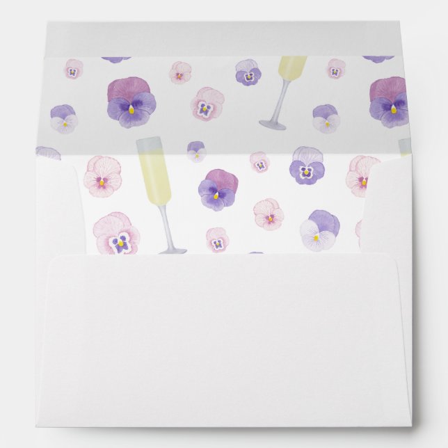 Petals And Prosecco Wedding Shower Return Address Envelope (Back (Bottom))