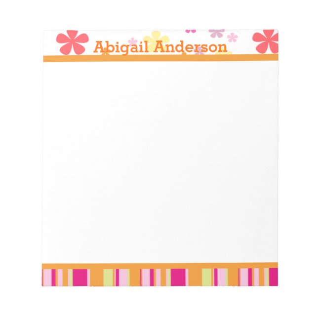 Petals and Stripes Personal Notepad (Front)