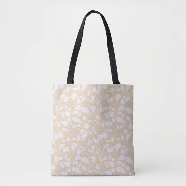 Petals | Coral & White Tote Bag (Front)