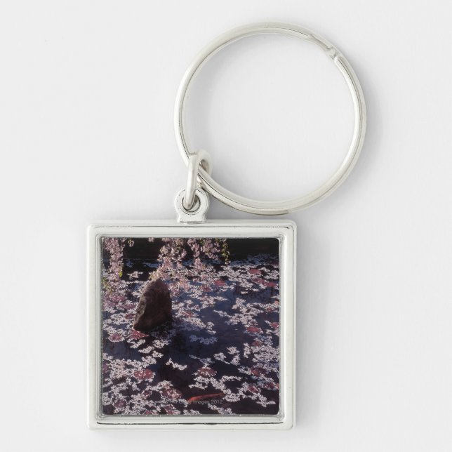 Petals floating on fish pond keychain (Front)