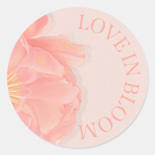 Petals Floral Arch Bridal Shower Pink Invitation Classic Round Sticker