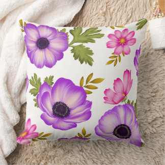 Petals in Harmony Throw Pillow