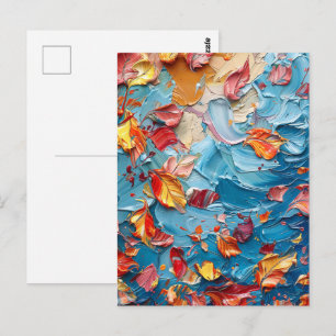 Petals in Motion – Expressive Abstract Floral Postcard