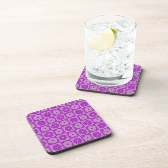 Petals In Silence 01. Floral Pattern. Coaster (Right Side)