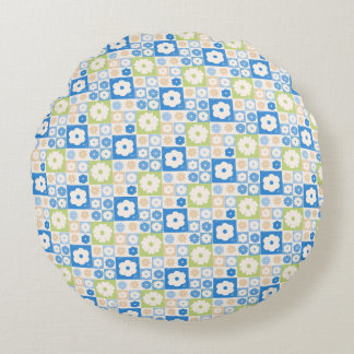 Petals In Silence 10. Floral pattern.  Round Pillow