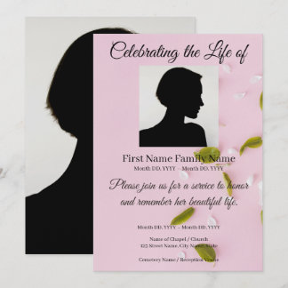 Petals memorial invitation