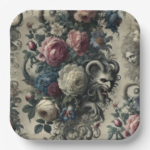 Petals of Decadence – Gothic Baroque Paper Plate