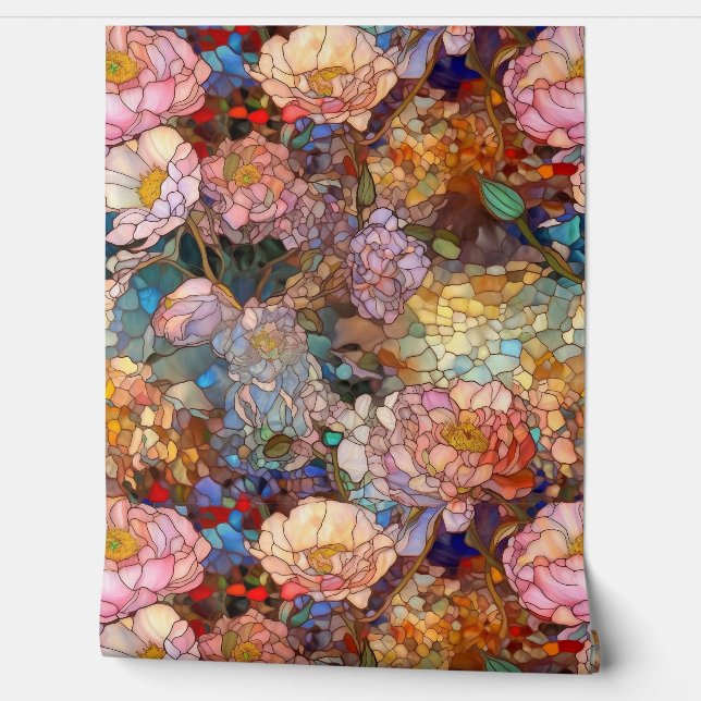 Petals of Glass Botanical Wallpaper (Unrolling)