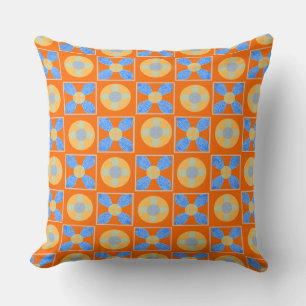 Petals on Circles and Squares Throw Pillow