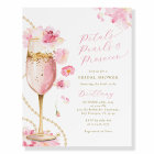 Petals, Pearls & Prosecco Bridal Shower Invitation